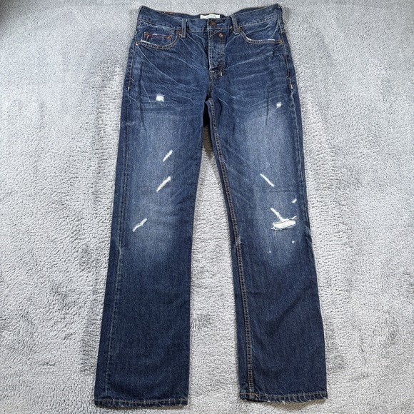 Aéropostale Other - Aeropostale Driggs Slim Bootcut Jeans Mens Sz 31x32 Distressed Blue Denim Cotton